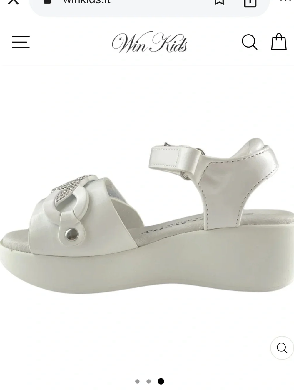 LELLI KELLY white iris platform rhinestone Velcro sandals size 32 euro / 1